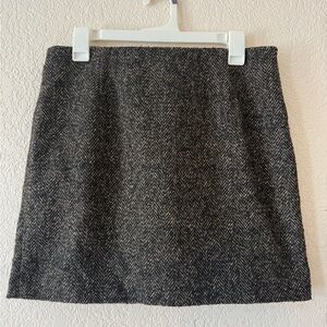H&M Black and Gray Herringbone Mini Skirt